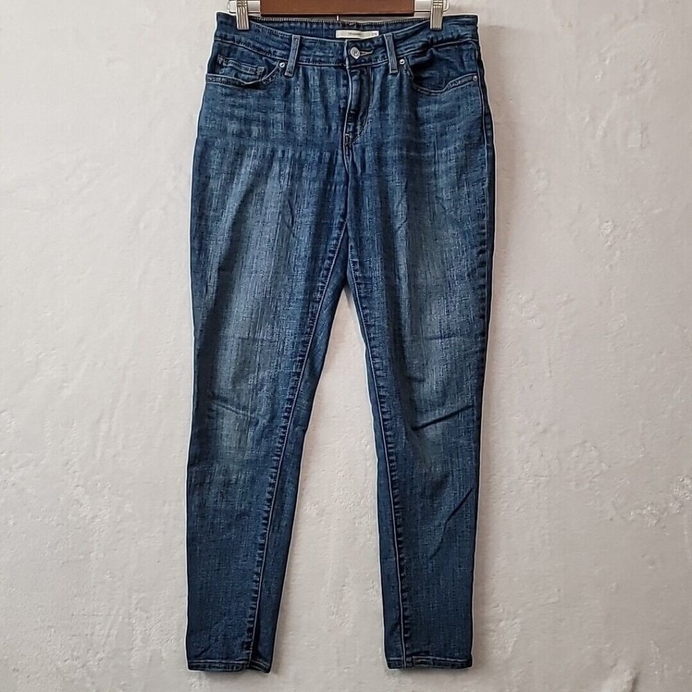 Levi's 711 Women's Skinny Jeans Mid Rise Blue Denim Size 29 JUNK  Stretched READ